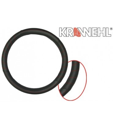 FUNDA VOLANTE NEGRA CON COSIDO ROJO KRAWELH