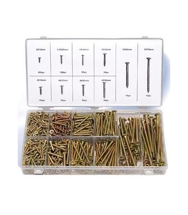 CAJA SURTIDO TORNILLOS PARA MADERA 750 UNID