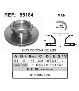 DISCO FRENO MAN C/ABS