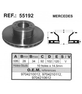 DISCO FRENO MERCEDES ATEGO 98-04