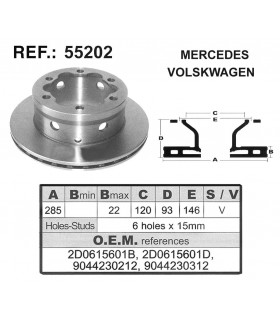 DISCO FRENO MERCEDES SPRINTER CDI 96-06