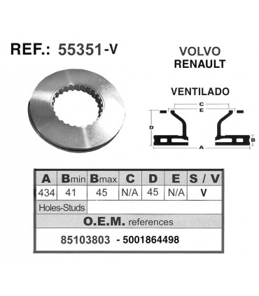 DISCO FRENO VOLVO / RENAULT VENTILADO