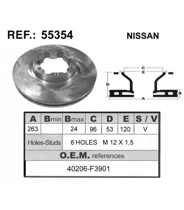 DISCO FRENO NISSAN TRADE 6 TALADROS