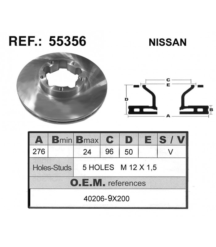 DISCO FRENO NISSAN ATLEON / CABSTAR E120