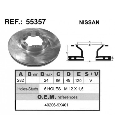 DISCO FRENO NISSAN CABSTAR / ATLEON 120