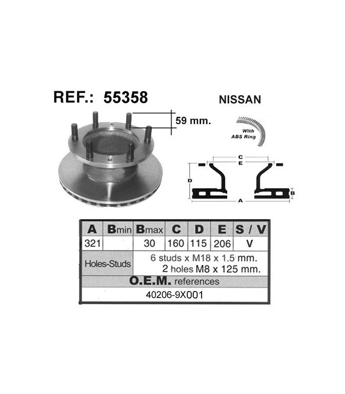 DISCO FRENO NISSAN L80 / ECOTEC-100 C/ABS