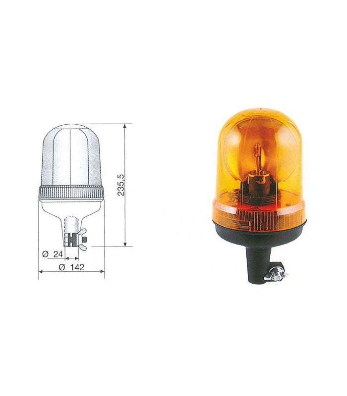FARO ROTATIVO ASTA FIJA 24V  PULSAR