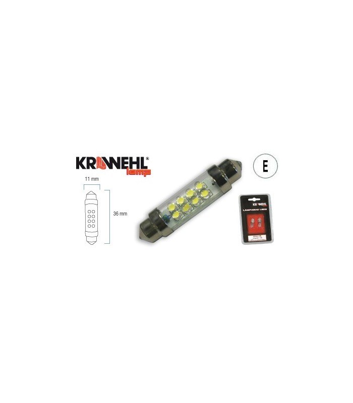 LAMPARA LED PLAFONIER 12V 10X36 BLANCO 8 LEDS