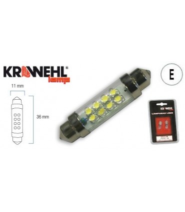 LAMPARA LED PLAFONIER 12V 10X36 BLANCO 8 LEDS