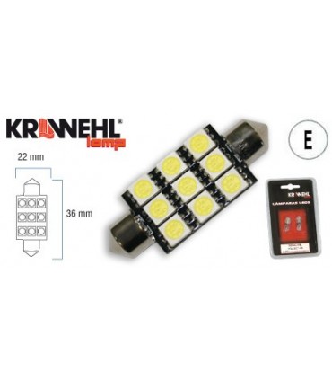 LAMPARA LED PLAFONIER 12V 11X36 BLANCO 9 LEDS