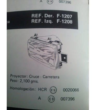 FARO CRUCE-CARRETERA DERECHO SEAT MALAGA REG. HIDRAULICA