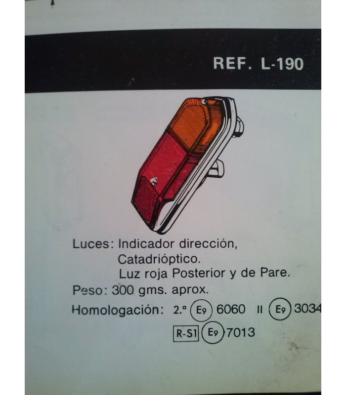 Talco piloto trasero Seat 124, 1430 FAMILIAR, FIAT 124 FAMILIAR