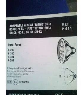 OPTICA FARO CRUCE-CARRETERA SEAT RITMO 65 L,CL,75 CL