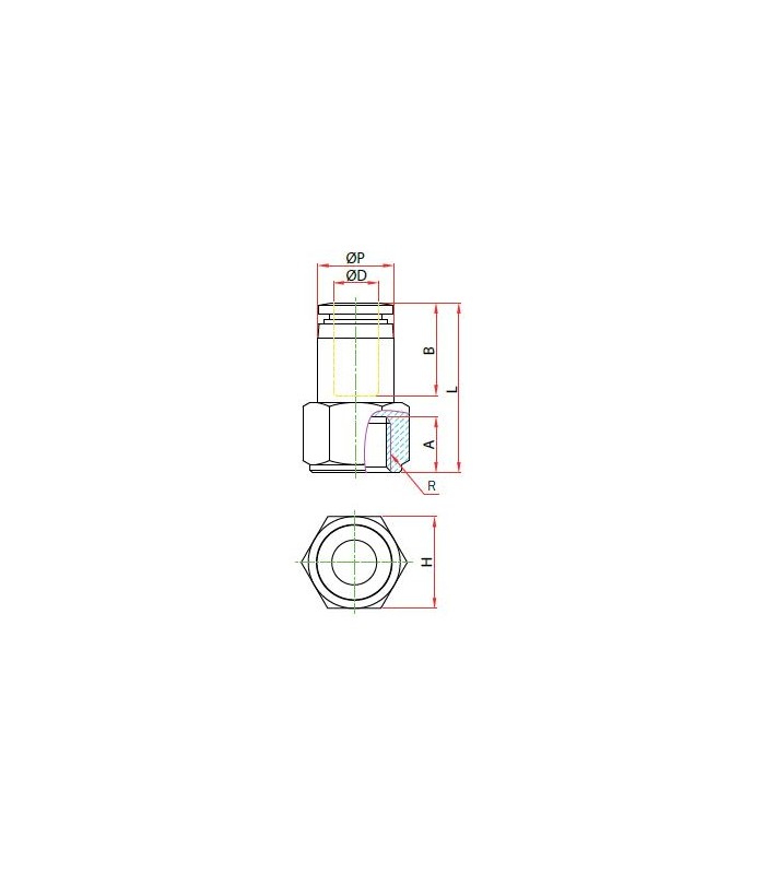 Rosca hembra cilíndrica ø 8 r 1/2 bspp