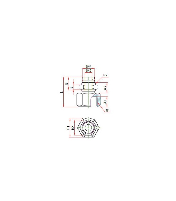 Pasatabique rosca hembra cilíndrica ø 4 r 1/8 bspp