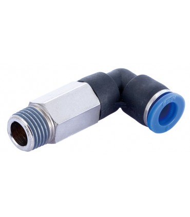 Codo prolongado orientable rosca macho cónica ø 12 r 1/4 bspt