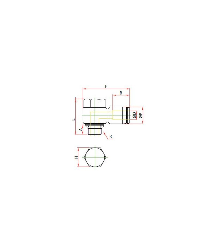 Codo orientable banjo rosca macho cilíndrica ø 10 r 3/8 bspp