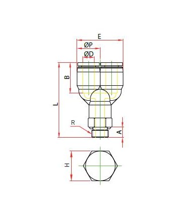 “y” orientable rosca macho métrica ø 4 r m5xp0.8