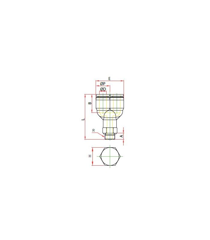 “y” orientable rosca macho cilíndrica ø 8 g1/4 bspp
