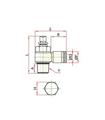Regulador de caudal manual rosca macho cónica ø 8 r 3/8 bspt