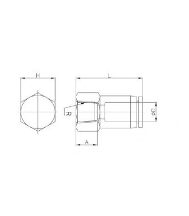 Rosca hembra cilíndrica ø 8 r 1/4 bspp
