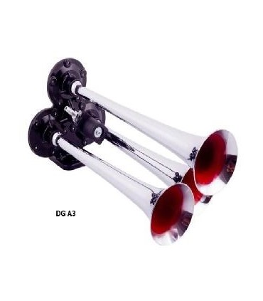 BOCINA 2 CORNETAS METÁLICA ROJO