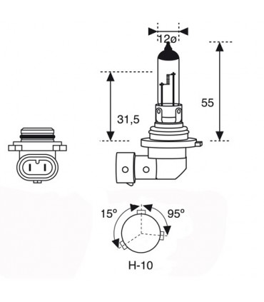 LAMPARA HALOGENA H8 12V35W pgj19-1