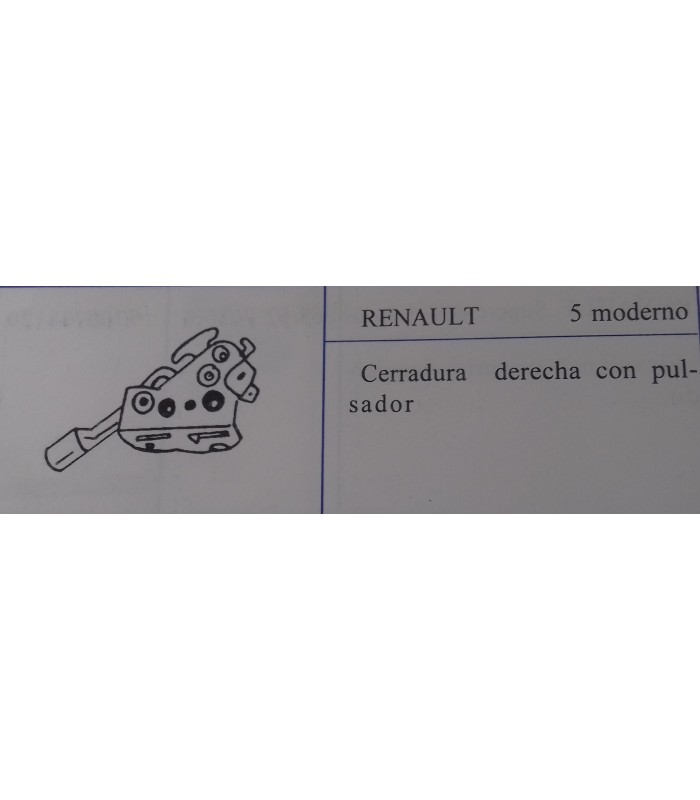 CERRADURA DERECHA CON PULSADOR RENAULT 5 MODERNO