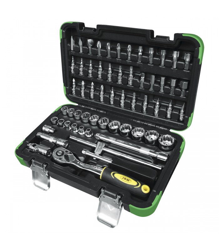 ESTUCHE DE HERRAMIENTAS DE 3/8" DE 59 PIEZAS CON VASOS DE 12 CANTOS