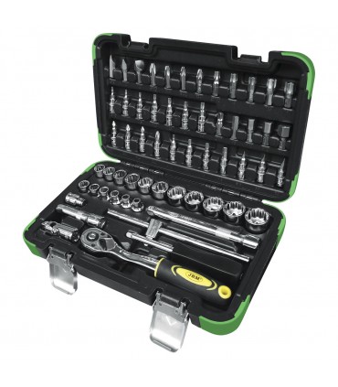 ESTUCHE DE HERRAMIENTAS DE 3/8" DE 59 PIEZAS CON VASOS DE 12 CANTOS