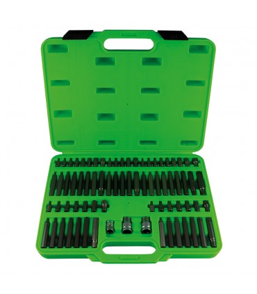 ESTUCHE DE PUNTAS 75 PIEZAS PARA TORNILLOS RIBE, XZN, TORX HEXAGONAL INV.