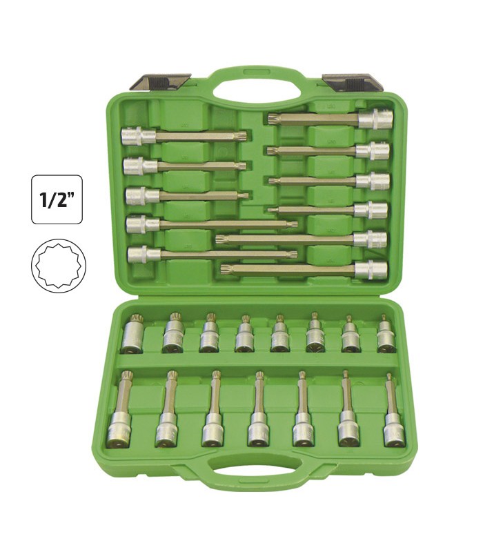 ESTUCHE DE PUNTAS PARA TORNILLOS DE 12 CANTOS 26 PIEZAS