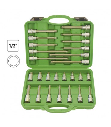 ESTUCHE DE PUNTAS PARA TORNILLOS DE 12 CANTOS 26 PIEZAS