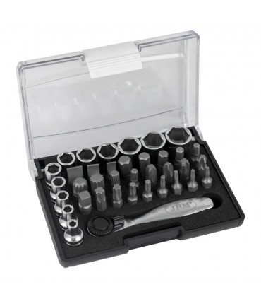 ESTUCHE DE 38 PIEZAS CON CARRACA MINI DE 1/4"
