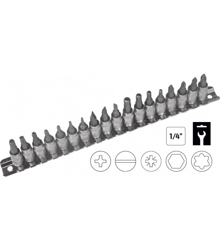 JUEGO DE VASOS PUNTAS 1/4"  18 PCS