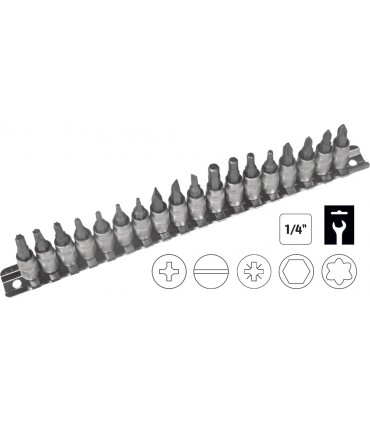 JUEGO DE VASOS PUNTAS 1/4"  18 PCS