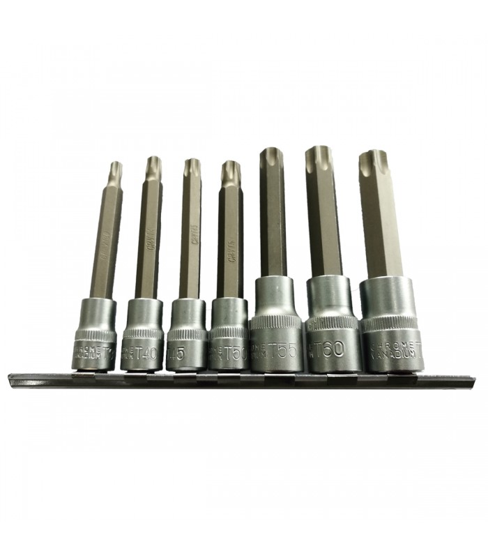 JUEGO DE 7 PUNTAS TORX DE 3/8" Y 1/2"