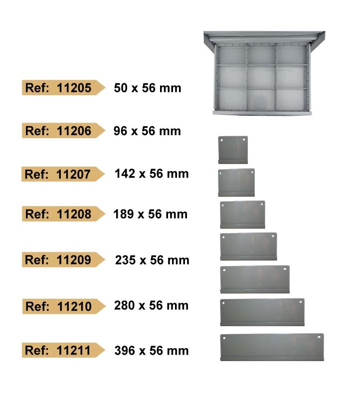 SEPARADOR 396x56mm PARA ARMARIO DE 9 CAJONES REF. 52360