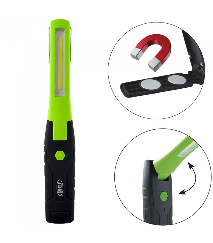 LÁMPARA PORTÁTIL COB PLEGABLE CON BASE GIRATORIA IMANTADA ARTICULADA