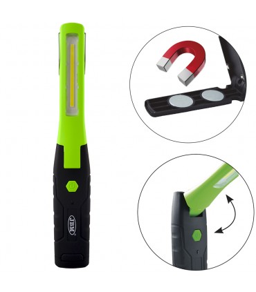 LÁMPARA PORTÁTIL COB PLEGABLE CON BASE GIRATORIA IMANTADA ARTICULADA