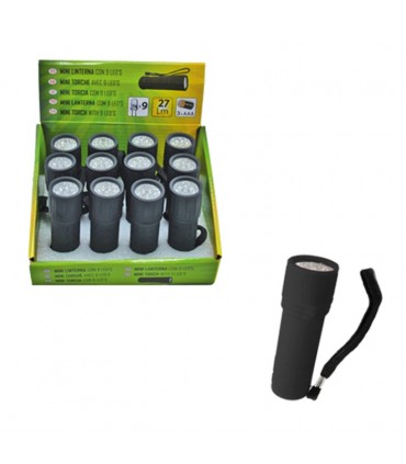 LINTERNA PLÁSTICA 9 LED - NEGRO