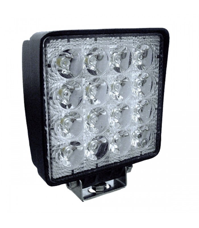 FARO DE TRABAJO DE 16 LEDS 48W CUADRADO LUZ DISPERSA