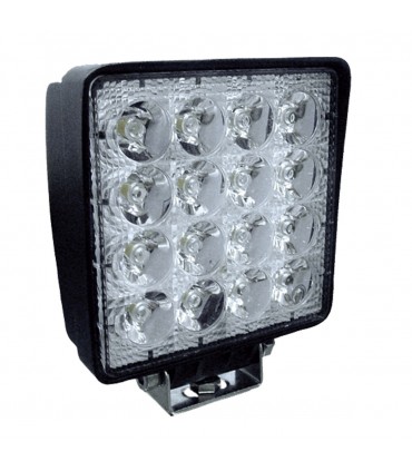FARO DE TRABAJO DE 16 LEDS 48W CUADRADO LUZ DISPERSA