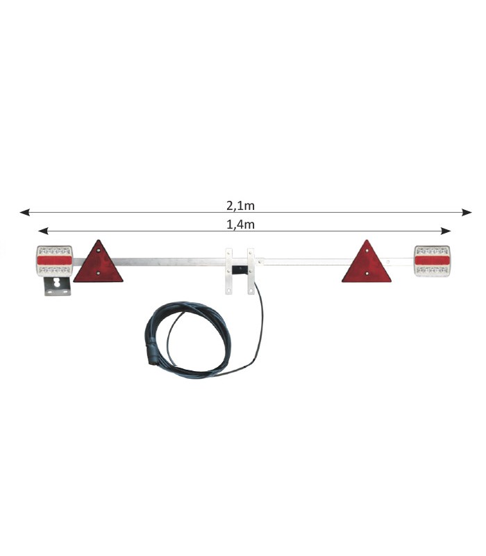 BARRA TELESCOPICA PARA REMOLQUE DE 1,4 A 2,1 M - LED