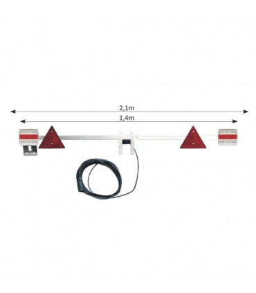 BARRA TELESCOPICA PARA REMOLQUE DE 1,4 A 2,1 M - LED