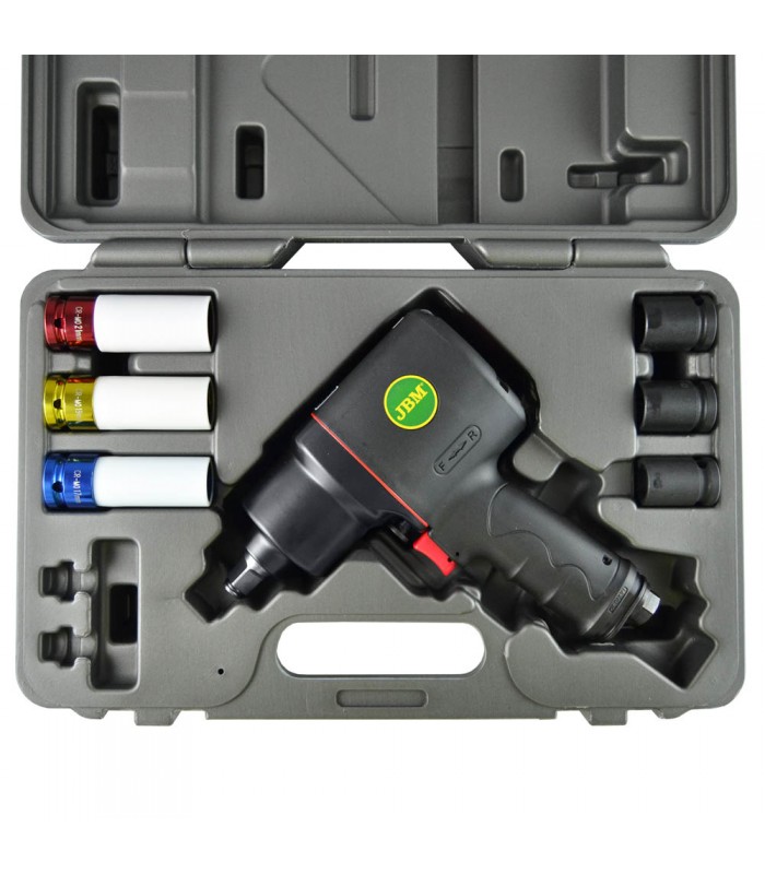 KIT PISTOLA IMPACTO DE 1/2"  COMPOSITE + VASOS