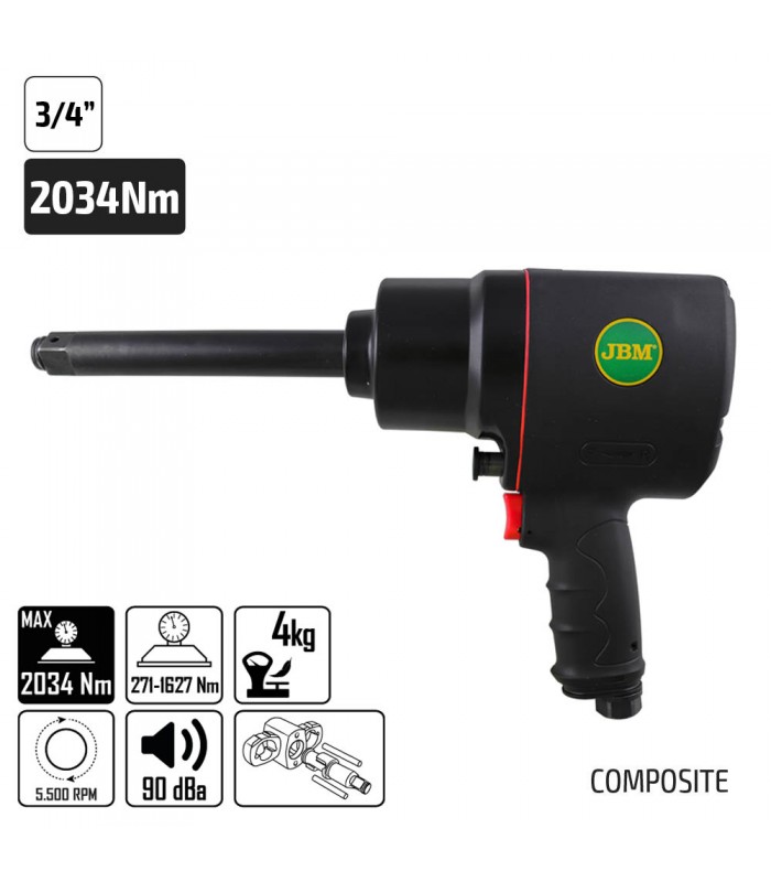 PISTOLA IMPACTO 3/4" + EXTENSOR 15cm COMPOSITE