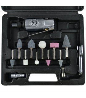 ESTUCHE DE 16 PIEZAS CON AMOLADORA NEUMÁTICA
