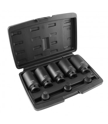SET DE 5 VASOS Y 3 PUNTAS XZN DE IMPACTO DE 1/2"