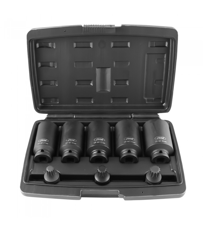 SET DE 5 VASOS Y 3 PUNTAS XZN DE IMPACTO DE 1/2"